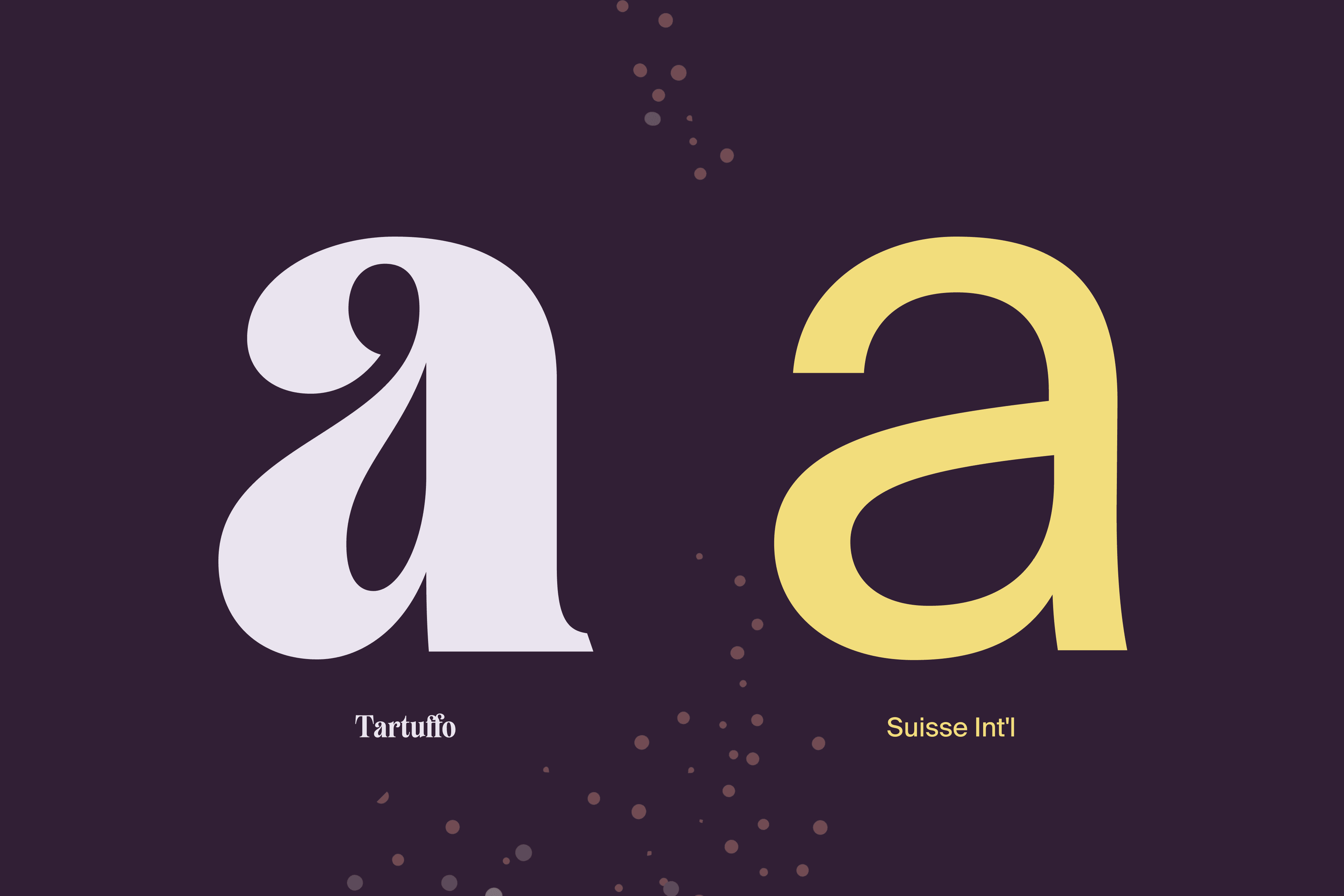 Breyta-typografien med Tartufo og Suisse Int’l side om side